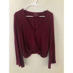 Planet Blue Blie Life silk HAYLEY wrap top